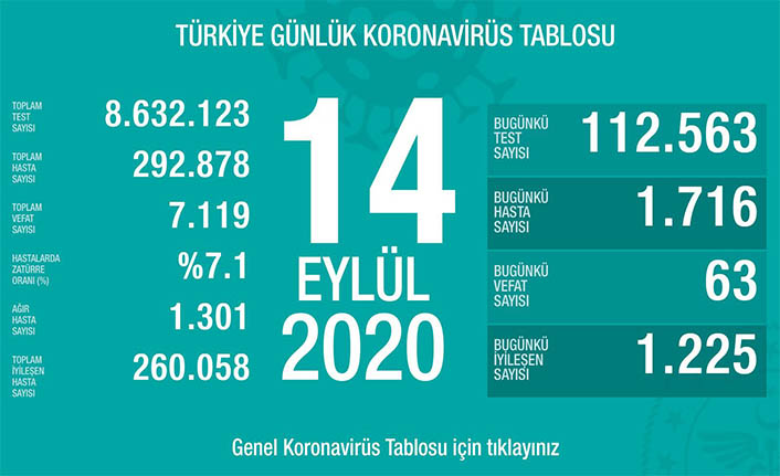 Can Kaybı 7119, Hasta Sayısı 292 Bin 878