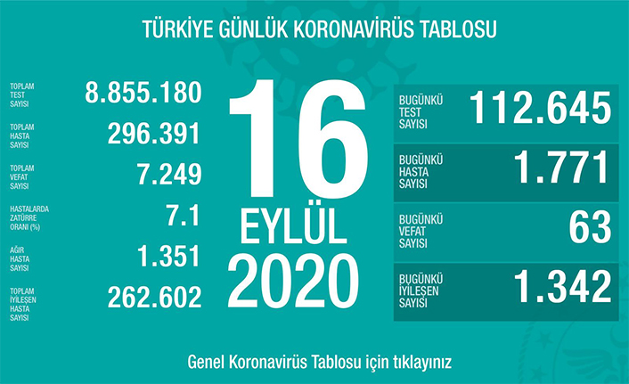 Can Kaybı 7249, Hasta Sayısı 296 Bin 391