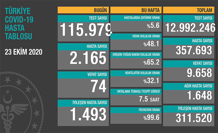 Can Kaybı 9658, Hasta Sayısı 357 Bin 693