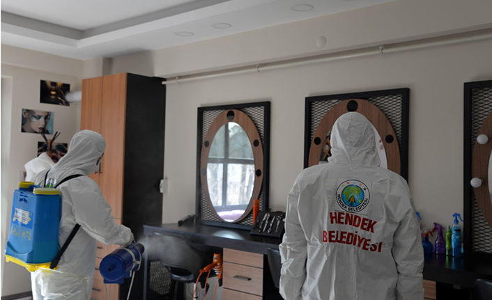 Berber ve Kuaförler Dezenfekte Edildi