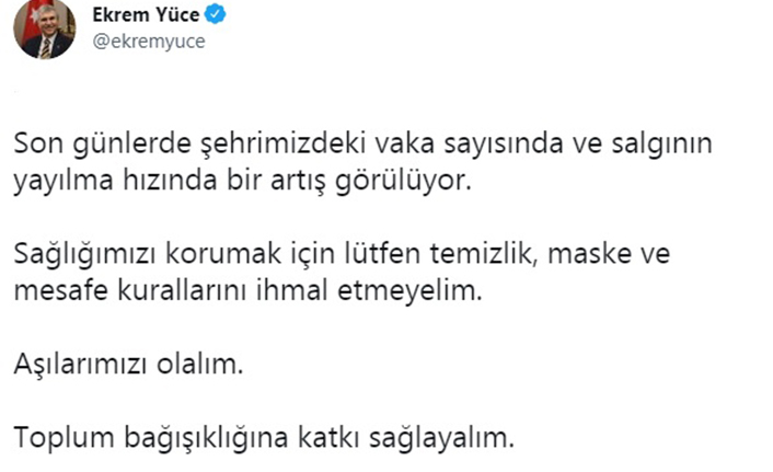 Başkan Yüce’den Aşı Çağrısı