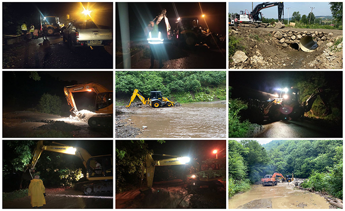 Hendek Belediyesinden Sel Mesaisi