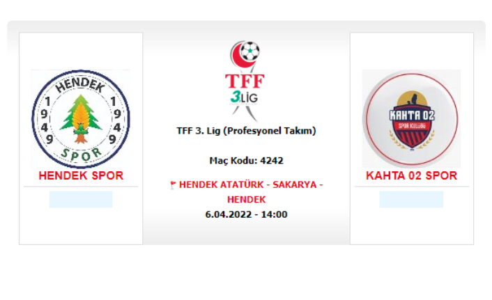 Hendekspor-Kahta Maçı Çarşamba Günü