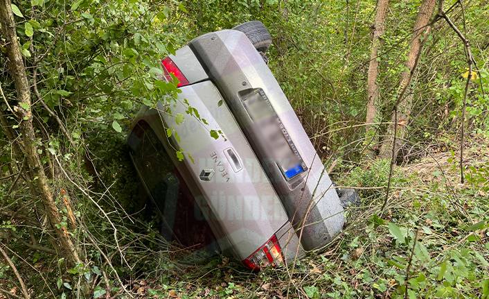 Şarampole Yuvarlandı, Hafif Yaralandı