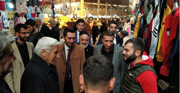 Abay ve Yüksek Pazarcı Esnafını Ziyaret Etti