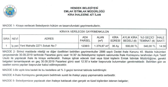 Açık Teklif Usulü İhale