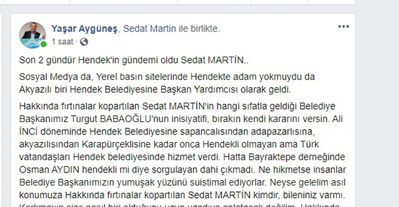 Aygüneş Martin’e Sahip Çıktı