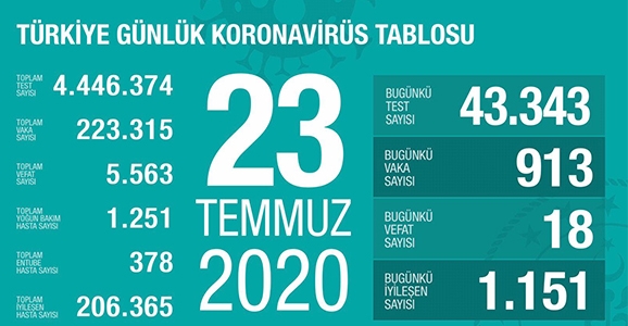 Can Kaybı 5563, Vaka Sayısı 223 Bin 315