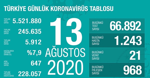 Can Kaybı 5912, Hasta Sayısı 245 Bin 635