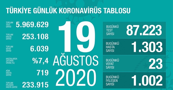 Can Kaybı 6039, Hasta Sayısı 253 Bin 108