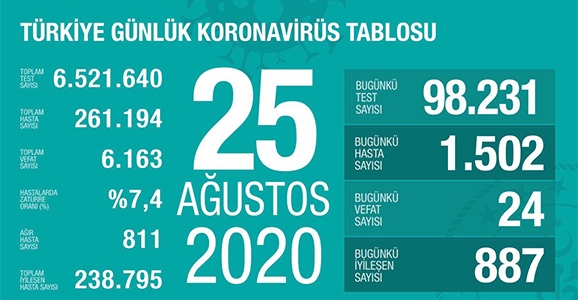 Can Kaybı 6163, Hasta Sayısı 261 Bin 194