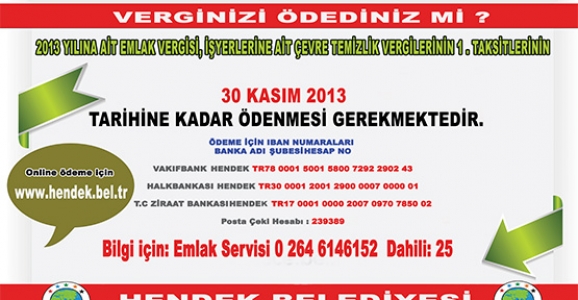EMLAK VERGİNİZİ  ÖDEDİNİZ Mİ ?