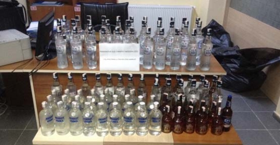  EMNİYETTEN KAÇAK İÇKİ BASKINI 