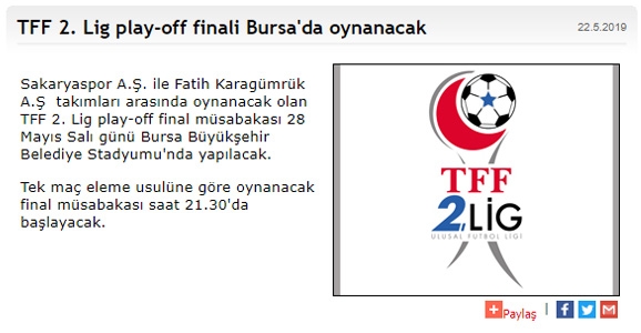 Final’in Adresi Bursa