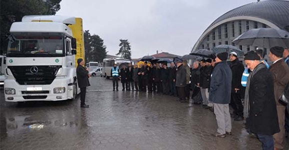 HALEP’E YARDIM TIRLARI DUALARLA GÖNDERİLDİ