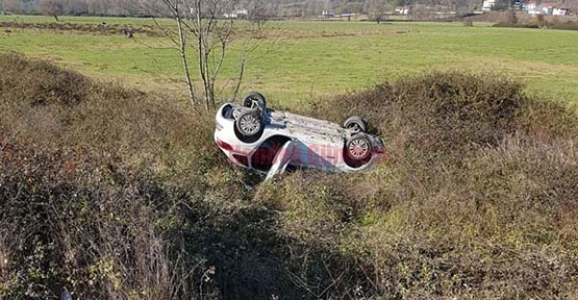 HAYVANA ÇARPMAMAK İÇİN DİREKSİYONU KIRDI, TAKLA ATTI