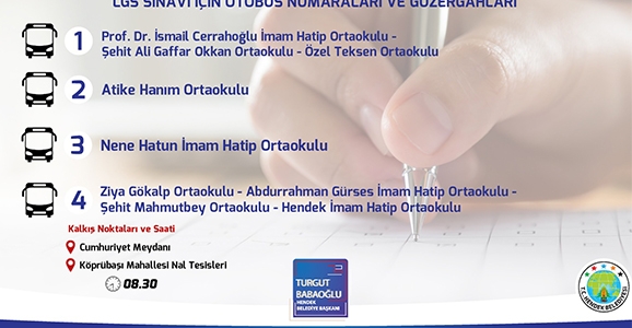 Hendek Belediyesinden Sınav Günü Ücretsiz Ulaşım