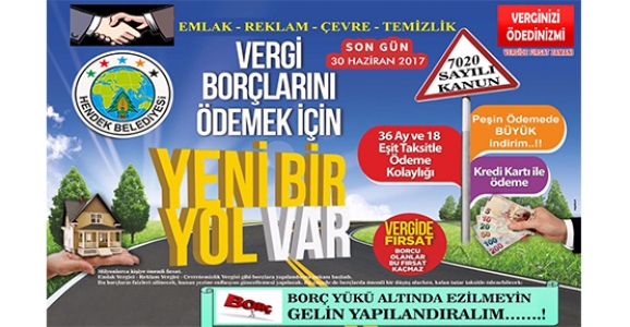 HENDEK BELEDİYESİ’NDEN YAPILANDIRMA ÇAĞRISI