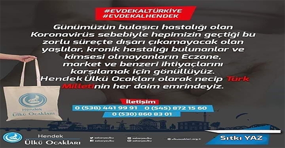 Hendek Ülkü Ocakları Yaşlı Vatandaşların Hizmetinde