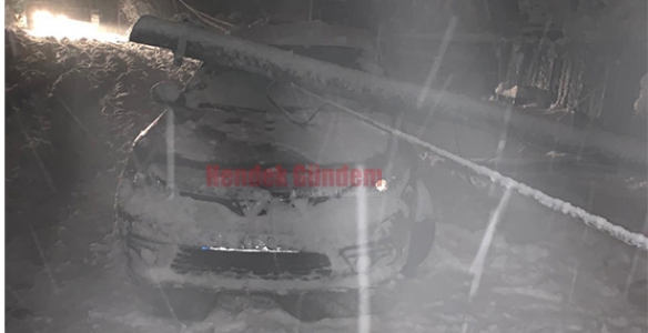 Araç'ın Üstüne Direk Devrildi