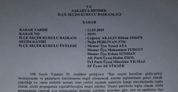 Hendek’te Miting Anlaşmazlığı