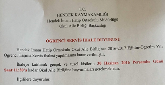 İMAM HATİP ORTAOKULU İHALE DUYURUSU