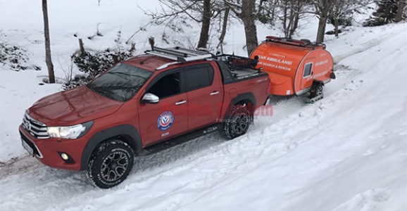 KAR AMBULANSI TESTİ ZİRVEDE YAPILDI