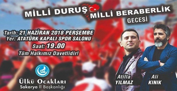Milli Duruş ve Milli Beraberlik Gecesine Davet