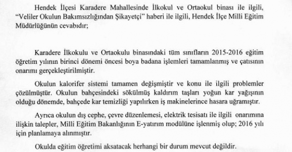 İLÇE MİLLİ EĞİTİMDEN VELİLERE AÇIKLAMA