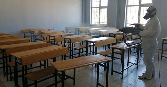 Okullar Korona’ya Karşı Dezenfekte Edildi