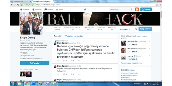 ÖZKOÇ’UN TWİTTER HESABI HACKLENDİ