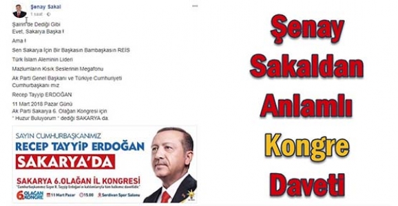 ŞENAY SAKAL‘DAN ANLAMLI KONGRE DAVETİ