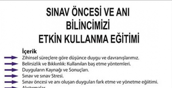 SINAV ANI BİLİNCİMİZİ ETKİN KULLANMA