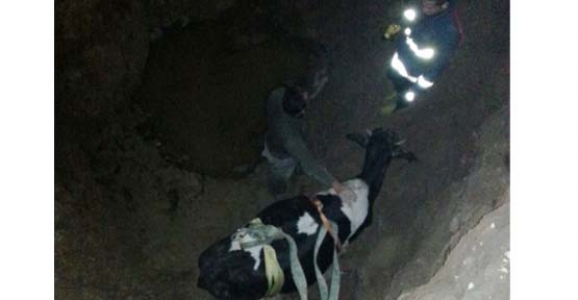 SONDAJ İÇİN AÇILAN ÇUKURA DÜŞTÜ, İTFAİYE SEFERBER OLDU