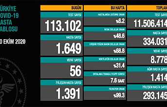 Can Kaybı 8778, Hasta Sayısı 334 Bin 31