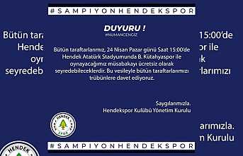 Kütahyaspor Maçı Taraftara Ücretsiz