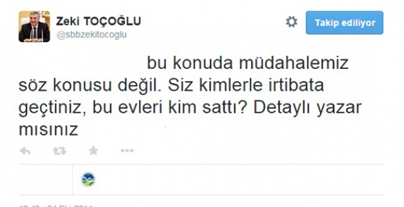  TOÇOĞLU’NA TWİTTERDAN DERT YANDI