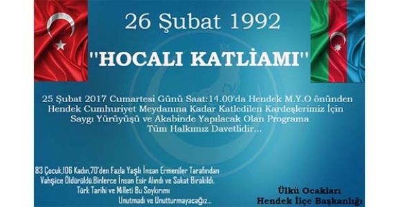 ÜLKÜCÜLERDEN HOCALI KATLİAMININ YILDÖNÜMÜNDE SAYGI YÜRÜYÜŞÜ