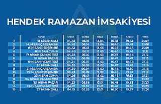 Hendek Ramazan İmsakiyesi