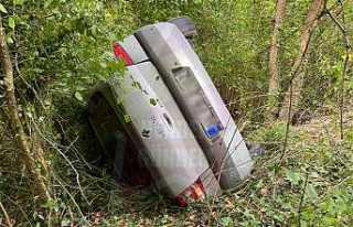 Şarampole Yuvarlandı, Hafif Yaralandı