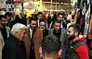 Abay ve Yüksek Pazarcı Esnafını Ziyaret Etti