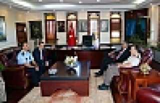 BAŞKAN USLU KAYMAKAM AZCAN'I AĞIRLADI