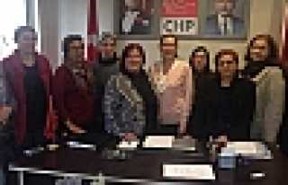 CHP HENDEK KADIN KOLLARI KADINLARA KARANFİL VEREREK...