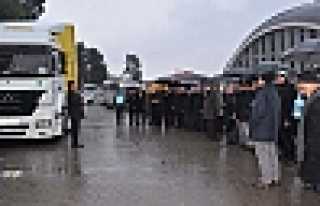 HALEP’E YARDIM TIRLARI DUALARLA GÖNDERİLDİ