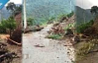 Heyelan Yolu Kapattı