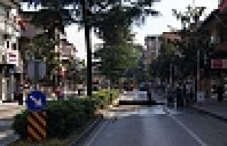 İLÇE MERKEZİNDE KURUYAN AĞAÇLAR KESİLDİ  