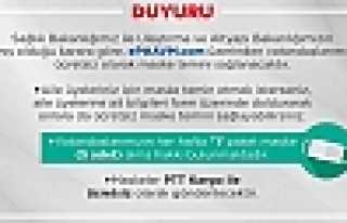 PTT'den Ücretsiz Maske